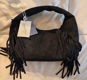 Universal Thread Black Suede Fringe Handbag